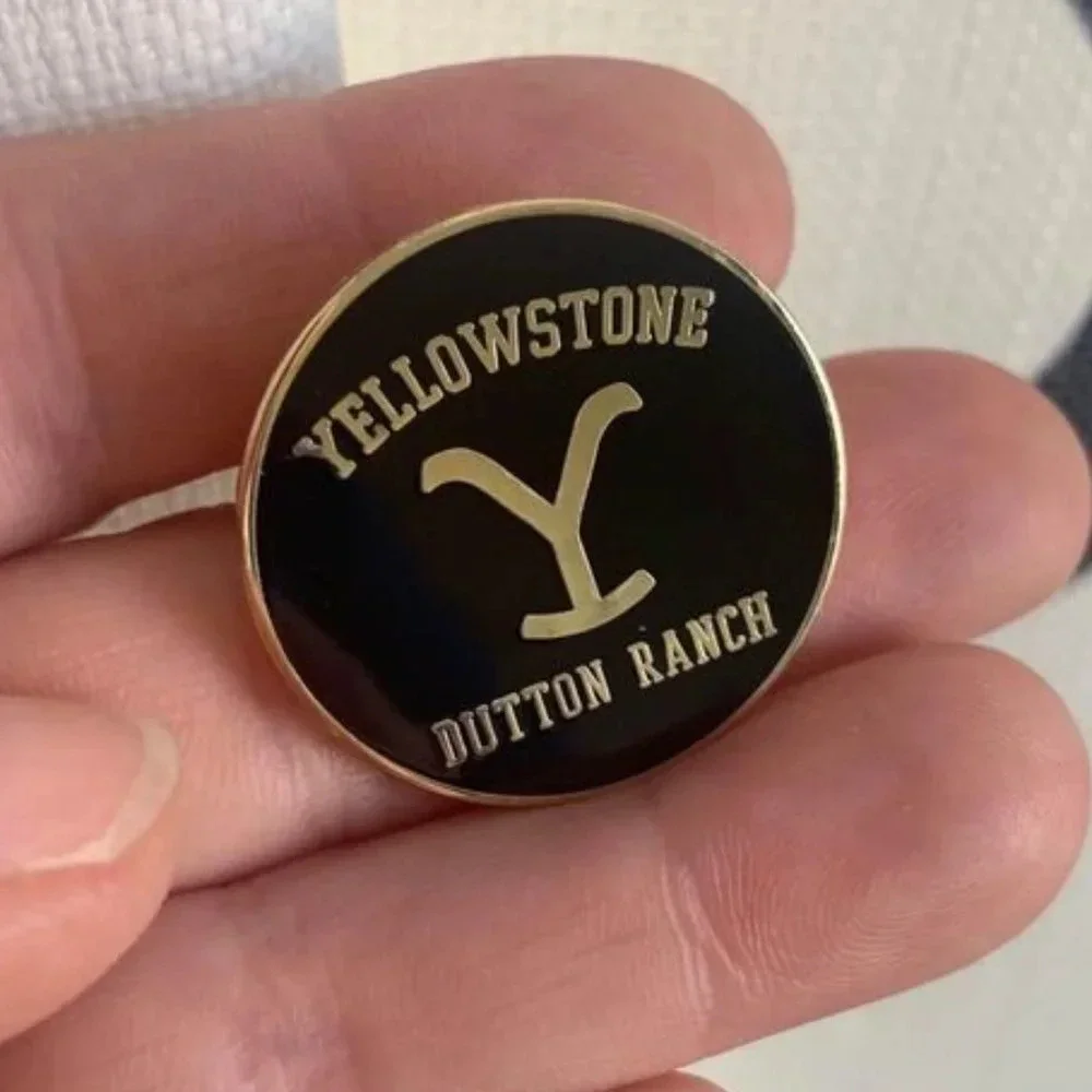 BRAND new Yellowstone inspired Dutton Ranch enamel pin black and gold